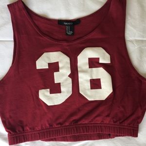 Forever 21 burgundy crop top